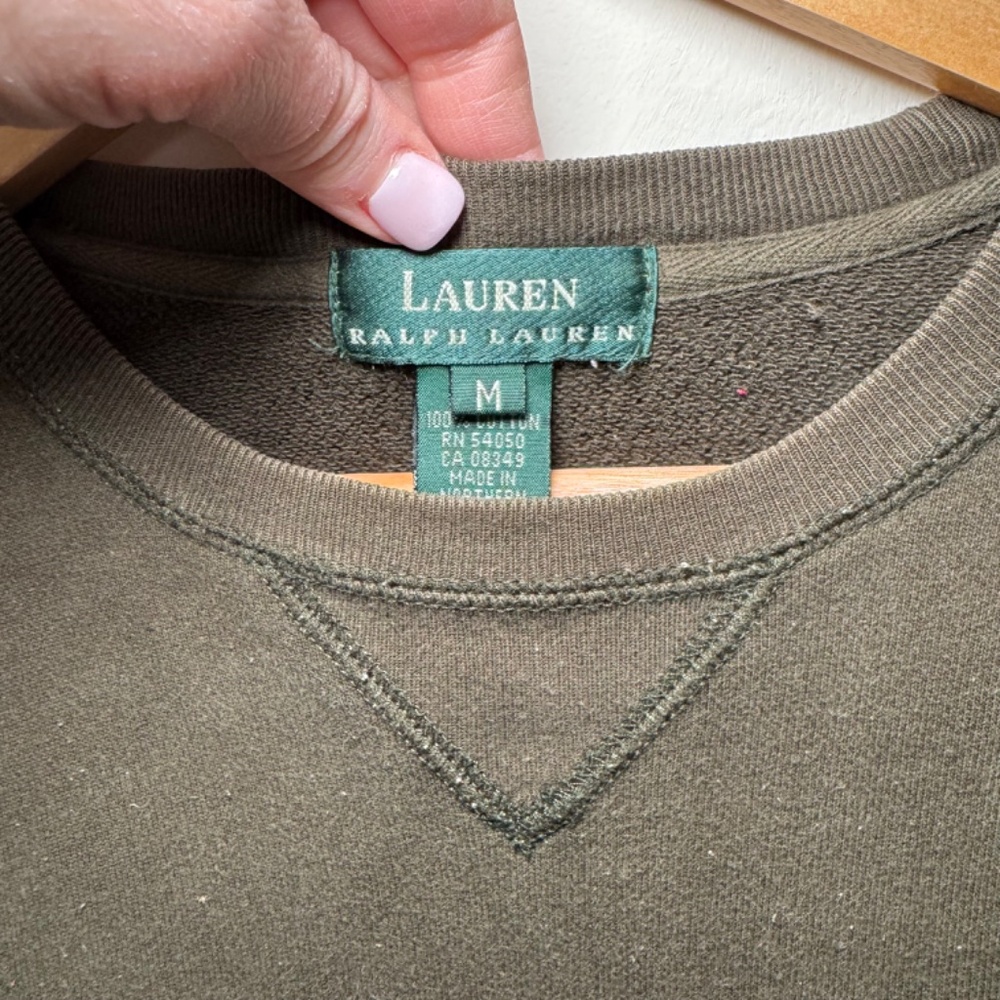 Lauren Ralph Lauren Olive Green Crew Neck Sweater